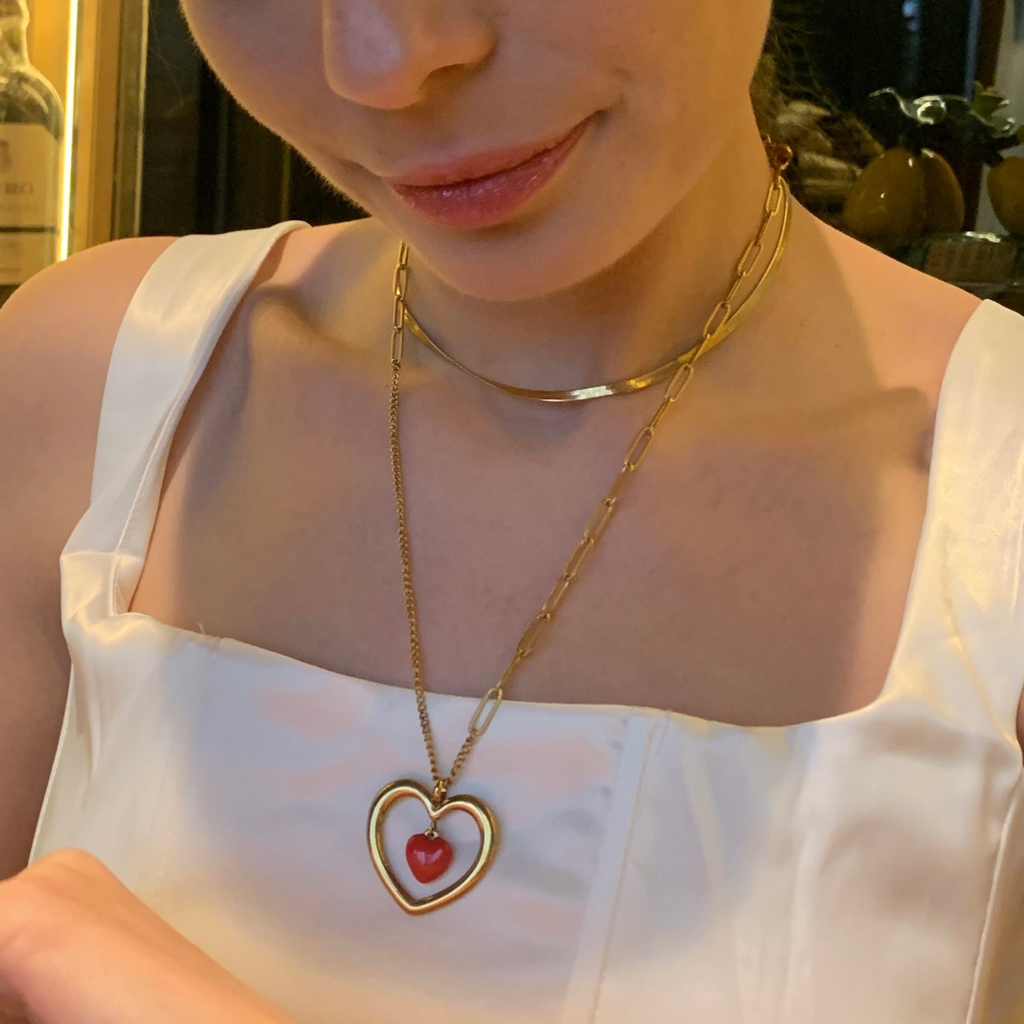 Oudisijewelry 316L Stainless steel heart pendant necklace