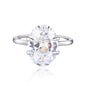 6.5CT Oval-Cut Zircon Solitaire Ring in 925 Sterling Silver