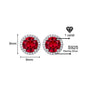 925 Sterling Silver Red Zircon Versatile Earrings – Unisex Design