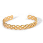 18K Gold Plated Stainless Steel Woven Cuff Bracelet | Waterproof Minimalist Open Bangle Jewelry