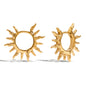 18K Gold-Plated Stainless Steel Sun-Shaped Piece Personalized Earrings