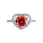 925 Sterling Silver Heart Shape CZ Ring | Elegant Halo Crystal Ring for Women