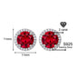 925 Sterling Silver Red Zircon Versatile Earrings – Unisex Design