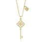 925 Sterling Silver Key Pendant Necklace Set with Zirconia For WomenJewelry