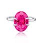 6.5CT Oval-Cut Zircon Solitaire Ring in 925 Sterling Silver