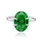 6.5CT Oval-Cut Zircon Solitaire Ring in 925 Sterling Silver