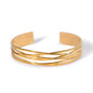 18K Gold Plated Wavy Cuff Bracelet | Waterproof, Fade Resistant & Hypoallergenic Stainless Steel Bangle