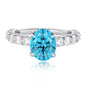 925 Sterling Silver 2-Carat Oval Zircon Ring For WomenJewelry
