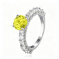 925 Sterling Silver 2 Carat Round Zircon Engagement Ring, Full Paved Eternity Band Promise Wedding Ring for Women