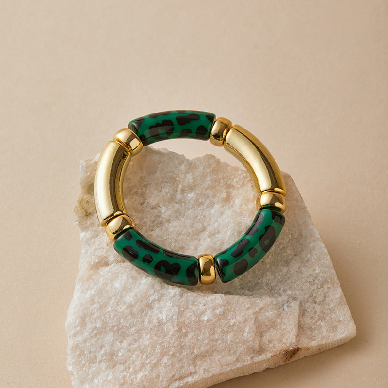 Colorful acrylic stretch bracelet
