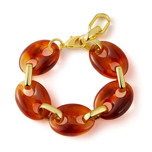 Stainless Steel Colorful Acrylic Pig-Nose Bracelet