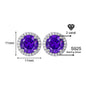 925 Sterling Silver & Purple Zircon Versatile Earrings (Unisex, 1–4 Carat)