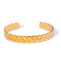 18K Gold Plated Woven Cuff Bracelet – Waterproof, Fade Resistant & Hypoallergenic Stainless Steel Jewelry