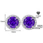 925 Sterling Silver & Purple Zircon Versatile Earrings (Unisex, 1–4 Carat)