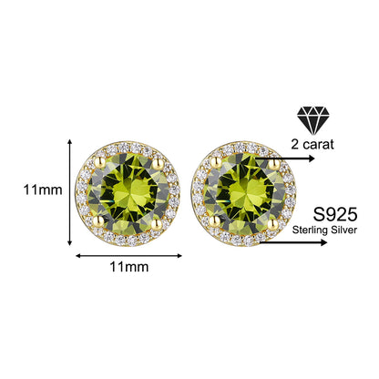 Classic 925 Silver & Zircon Stud Earrings (1–4 Carat) – Unisex Style