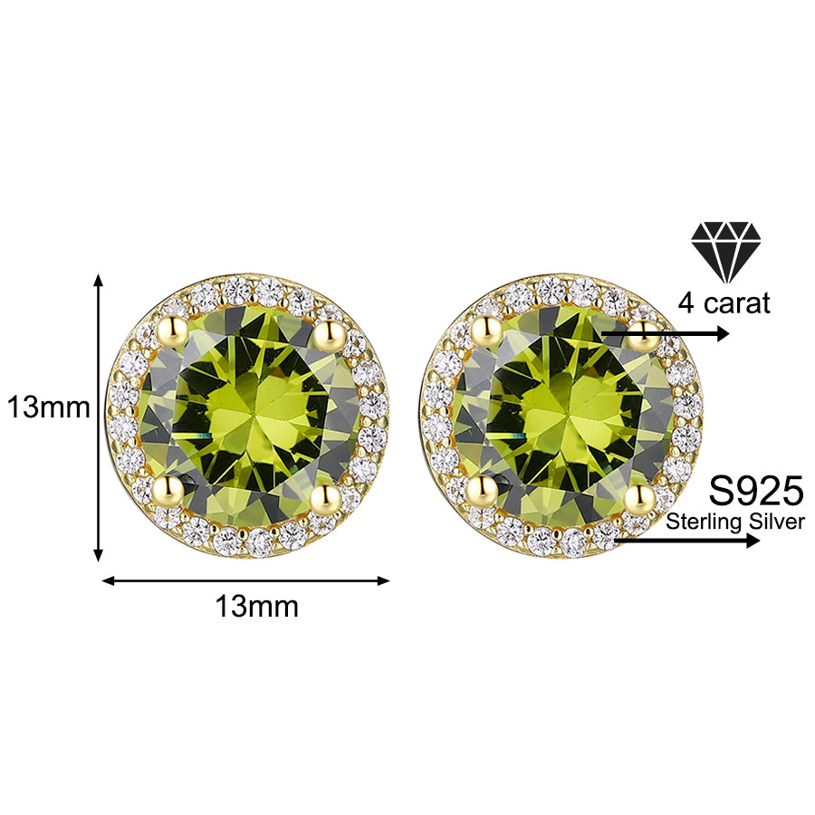 Classic 925 Silver & Zircon Stud Earrings (1–4 Carat) – Unisex Style