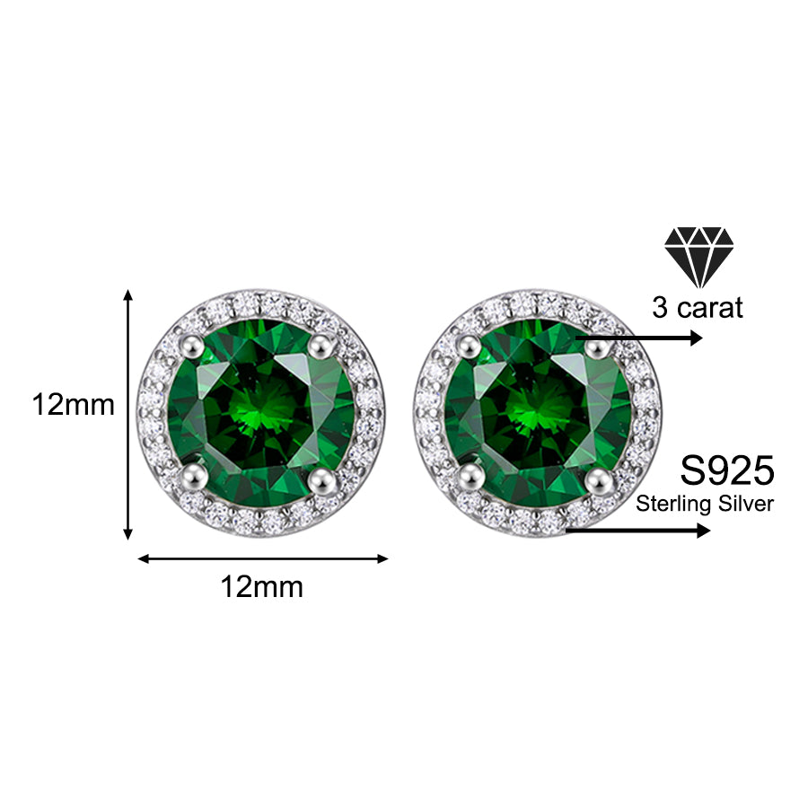 925 Sterling Silver Zircon Earrings (1 Carat – 4 Carat) 925 Sterling Silver & Zircon Earrings (1–4 Carat) – Unisex Style