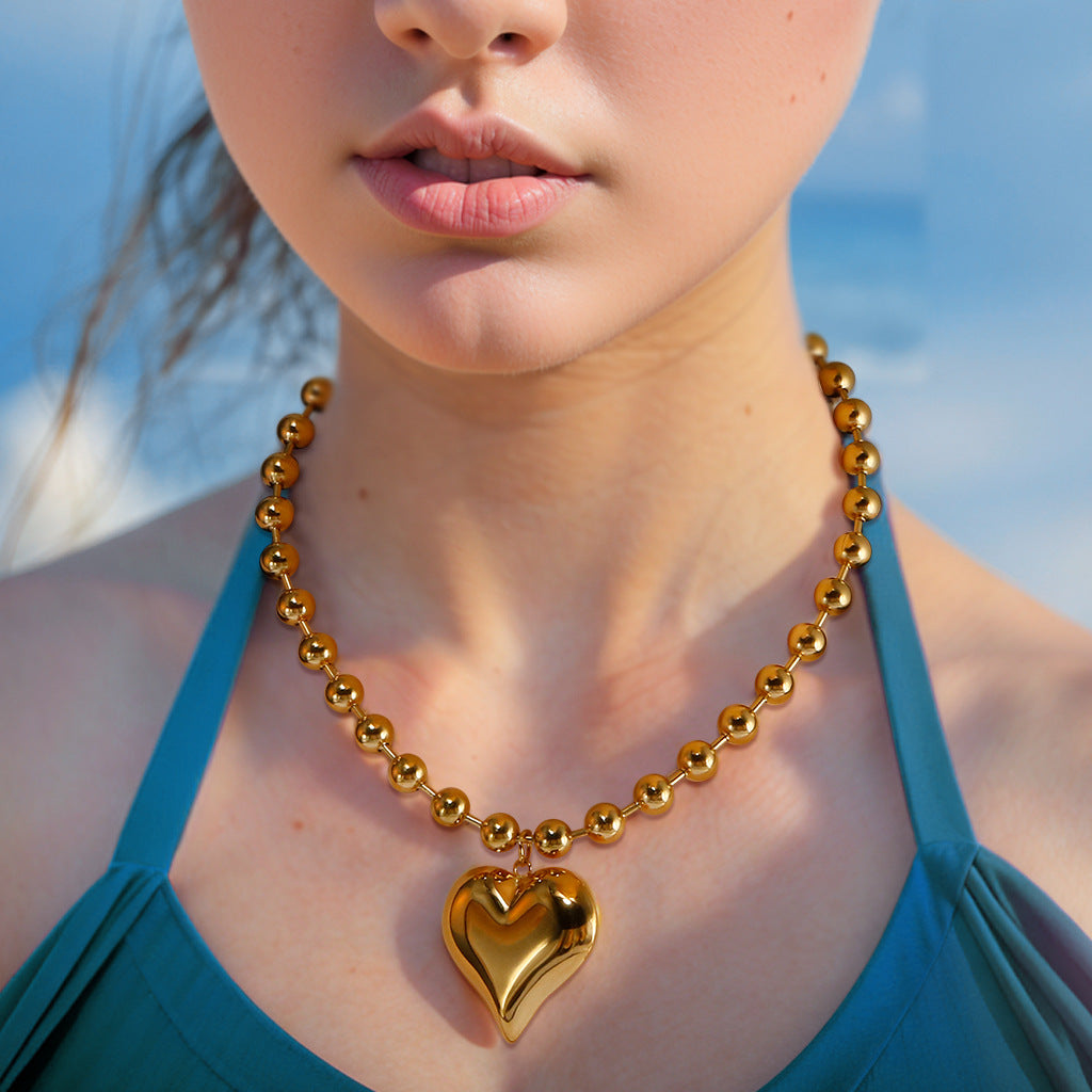 Big Heart Pendant Necklace