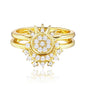 Celestial Sun & Moon Two-Piece Ring Set in 925 Sterling Silver with Cubic Zirconia