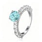 925 Sterling Silver 2 Carat Round Zircon Engagement Ring, Full Paved Eternity Band Promise Wedding Ring for Women