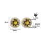 Luxury 1-4 Carat Zirconia Stud Earrings 925 Sterling Silver Halo Earrings