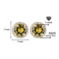 Luxury 1-4 Carat Zirconia Stud Earrings 925 Sterling Silver Halo Earrings