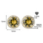 Luxury 1-4 Carat Zirconia Stud Earrings 925 Sterling Silver Halo Earrings