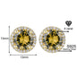 Luxury 1-4 Carat Zirconia Stud Earrings 925 Sterling Silver Halo Earrings