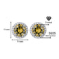 Luxury 1-4 Carat Zirconia Stud Earrings 925 Sterling Silver Halo Earrings