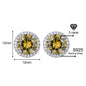 Luxury 1-4 Carat Zirconia Stud Earrings 925 Sterling Silver Halo Earrings