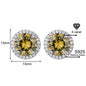 Luxury 1-4 Carat Zirconia Stud Earrings 925 Sterling Silver Halo Earrings