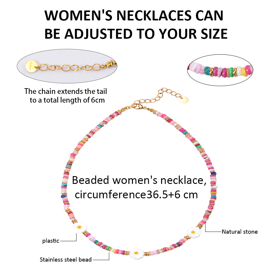 Stainless Steel Shell Beads Handmade Flower Necklaces