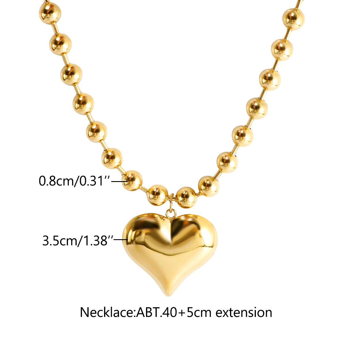 Big Heart Pendant Necklace
