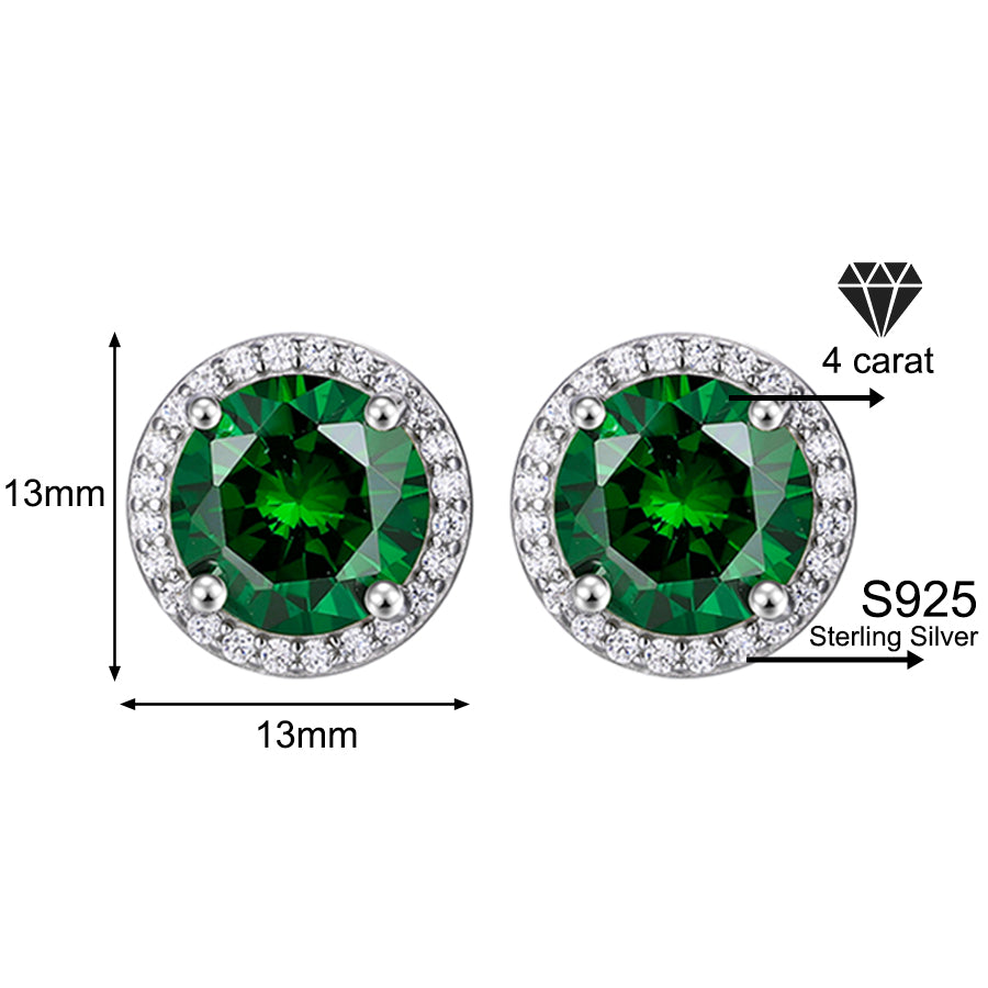 925 Sterling Silver Zircon Earrings (1 Carat – 4 Carat) 925 Sterling Silver & Zircon Earrings (1–4 Carat) – Unisex Style