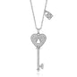 925 Sterling Silver Zircon Key Pendant Necklace For Women Jewelry Gift