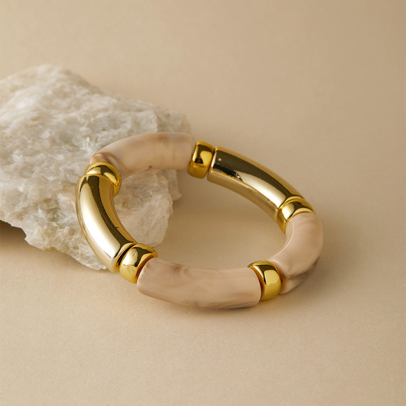 Colorful acrylic stretch bracelet