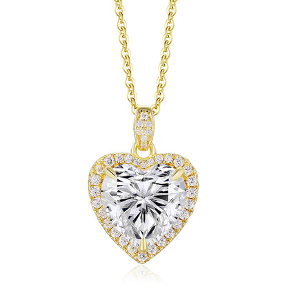 925 Sterling silver 4 Carat Heart Cut CZ Necklace for Engagements or Special Events Promise Necklace