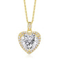925 Sterling silver 4 Carat Heart Cut CZ Necklace for Engagements or Special Events Promise Necklace