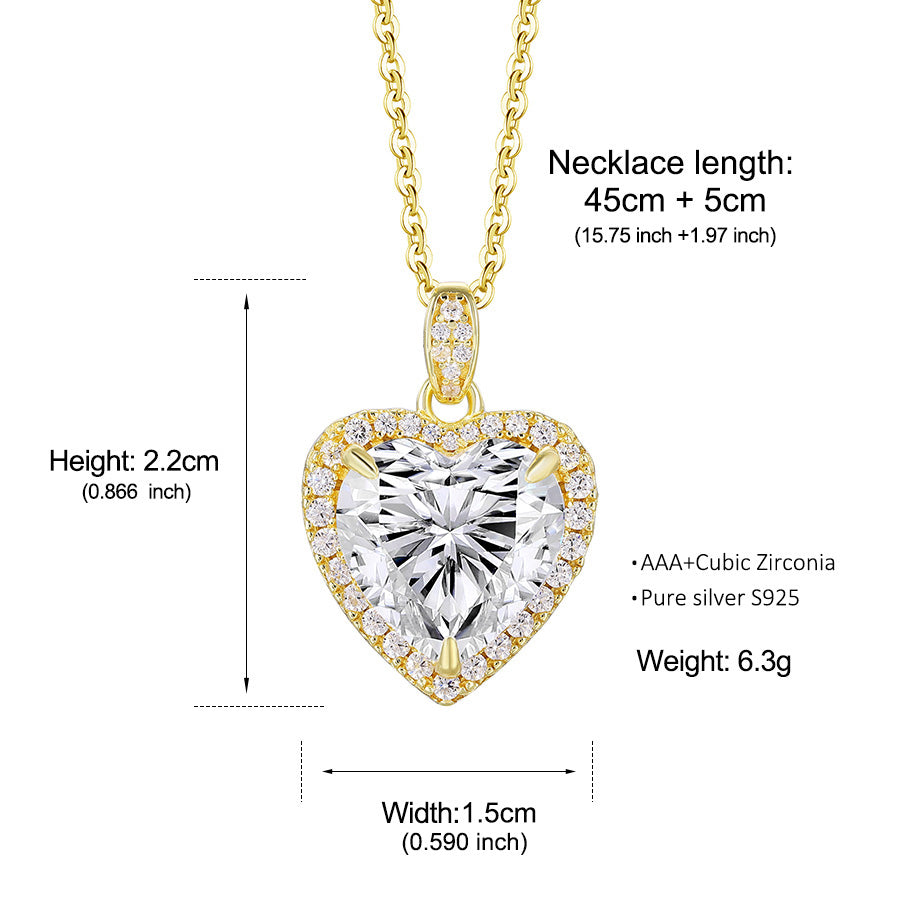 925 Sterling Silver 2 Carat Heart Cut CZ Earrings For Ladies' High-end Jewelry
