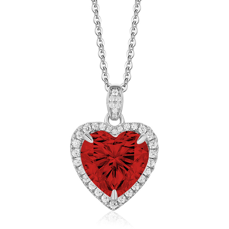 925 Sterling silver 4 Carat Heart Cut CZ Necklace for Engagements or Special Events Promise Necklace
