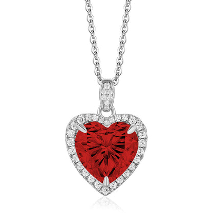 925 Sterling silver 4 Carat Heart Cut CZ Necklace for Engagements or Special Events Promise Necklace