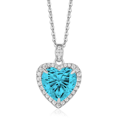 925 Sterling silver 4 Carat Heart Cut CZ Necklace for Engagements or Special Events Promise Necklace