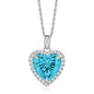 925 Sterling silver 4 Carat Heart Cut CZ Necklace for Engagements or Special Events Promise Necklace