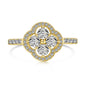 925 Sterling Silver Clover Flower Cubic Zirconia Ring for Women | Elegant Statement Jewelry