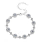 Adjustable 925 Sterling Silver Bracelet with Zircon and Square Moissanite Charm