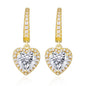 925 Sterling Silver 2 Carat Heart Cut CZ Earrings For Ladies' High-end Jewelry