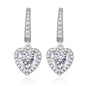 925 Sterling Silver 2 Carat Heart Cut CZ Earrings For Ladies' High-end Jewelry