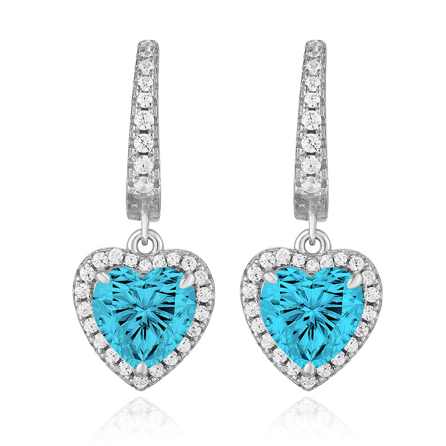 925 Sterling Silver 2 Carat Heart Cut CZ Earrings For Ladies' High-end Jewelry