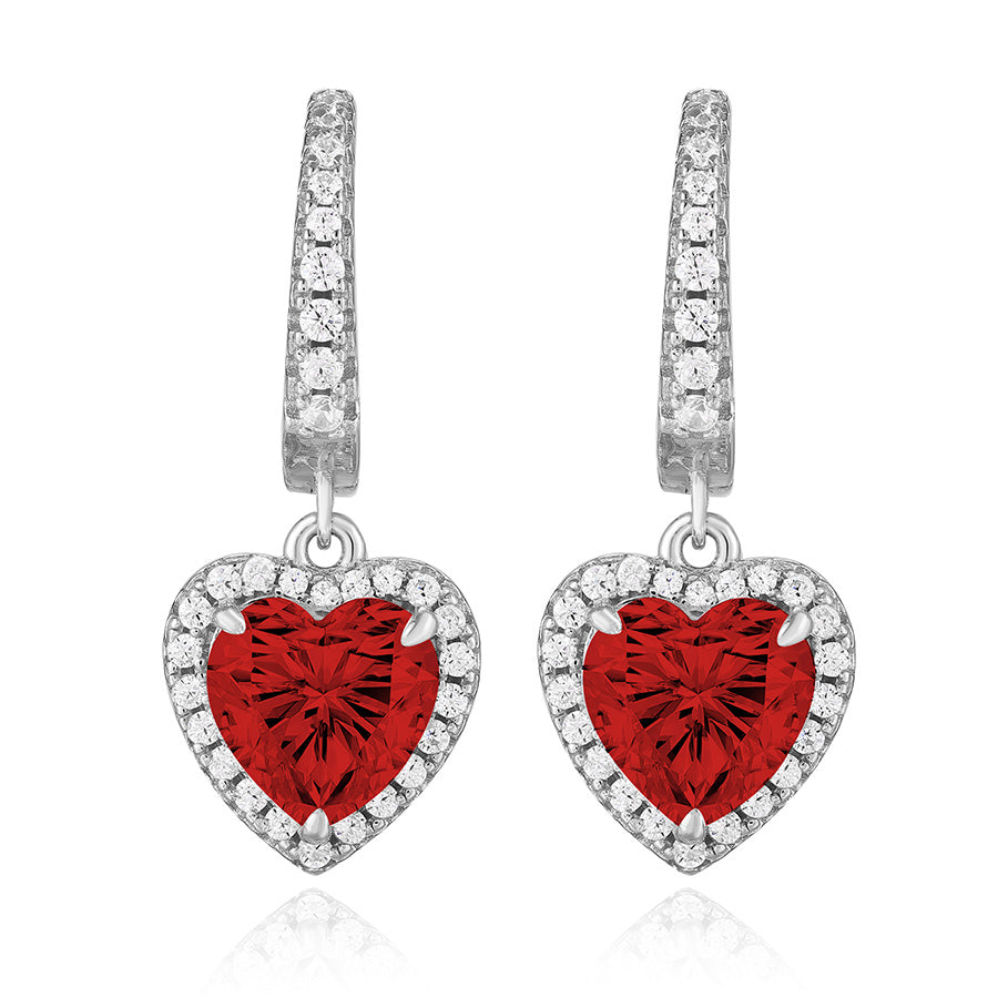 925 Sterling Silver 2 Carat Heart Cut CZ Earrings For Ladies' High-end Jewelry