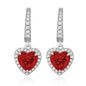925 Sterling Silver 2 Carat Heart Cut CZ Earrings For Ladies' High-end Jewelry